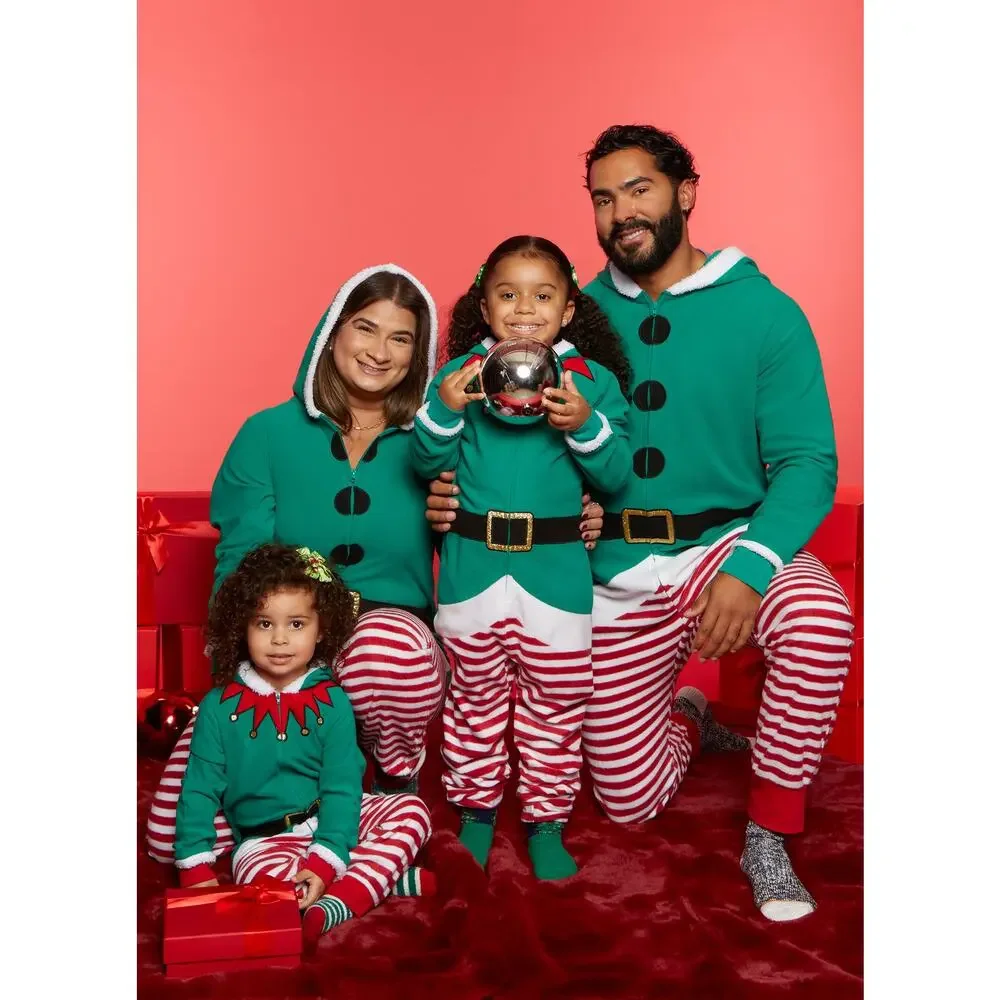 New Kids 4/5‎ Unisex Boys Girls Matching Elf One Piece Pajamas Outfit Christmas